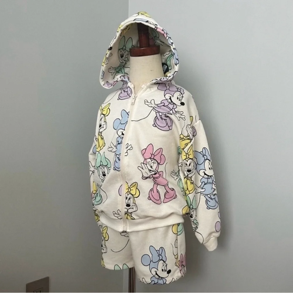 ZARA TODDLER GIRL MINNIE MOUSE PLUSH JACKET & SHORTS